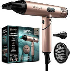 REVAMP Dynamic Radiance X Shine Ion Styling Hair Dryer Foldable Digital Intelligent Motor for Quick Drying 3 Magnetic Attachments for Professional Styling, Travel Curling Hair Dryer