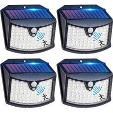 Solar Lights for Outdoor Use with Motion Sensor [Pack of 4], 3 Modes Garden Solar Lights for Outdoor Use, IP65 Waterproof Solar Lights for Outdoor Wall, LED Solar Spotlight, Outdoor for Garden, Yard