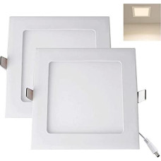 YULIN SUN® LED downlight, 15 W x 2 pieces, ceiling light, square, warm white, 3000 K, dimensions 9 mm x 190 mm, driver included