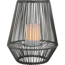 Reality Leuchten Mineros R55256111 Solar LED Outdoor Table Light Plastic Black LED with Flame Effect Twilight Sensor Height 30 cm