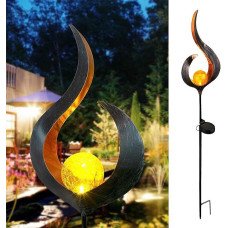 Viitech Outdoor Solar Lights, Metal Solar Flame Lights with Hollow Flame Effect, Waterproof Solar Torch Lights, Garden Ornaments, Landscape Lighting, Automatic On/Off