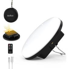 iodoo 60 W Solar Camping Lantern 16500 mAh, 3000 LM LED Portable Lamp, 3 Light Colours (2700-6500 K) IP65 Waterproof, Emergency Power Charger Camping Lamp for Camping, Hiking and Family Emergencies