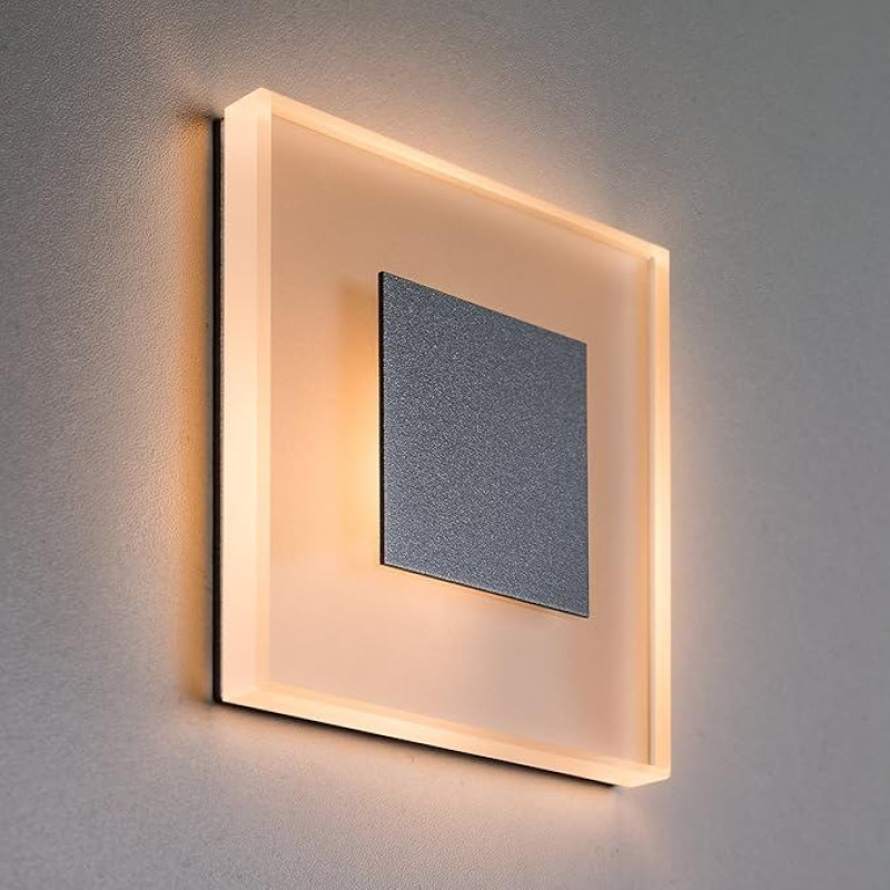 LED Stair Lighting Premium SunLED Large 230 V 1 W Real Glass Wall Stair Light with Flush-Mounted Box Stair Step Lighting Wall-Recessed Light