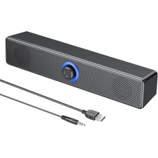 Computer Soundbar, PC Speaker 2.0 with AUX 3.5 mm Cable & USB - Gaming Speaker for PC, Laptop, TV, Monitor, Tablet