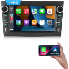 ESSGOO 4+64G Wireless Car Radio Android 14 with Carplay and Android Car for Opel Corsa C/D Zafira B Astra G H 7 Inch IPS Touchscreen Bluetooth FM RDS GPS Black