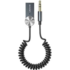 P4Y Belaidis automobilinis garso adapteris US-SJ464 3,5 mm lizdas į AUX jungtį USB Bluetooth 5.0 Integruotas mikrofonas Balso pranešimai Medžiaga: Aliuminio lydinys + ABS