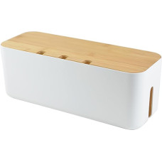 Kabelių laikymo dėžė, kabelių laikymo dėžė, elektrinis kabelių organizatorius su oro ventiliacija stalui, televizoriui, kompiuteriui, USB šakotuvo sistemai, maitinimo juostai, medinis dangtis, 36 x 13,5 x 13 cm