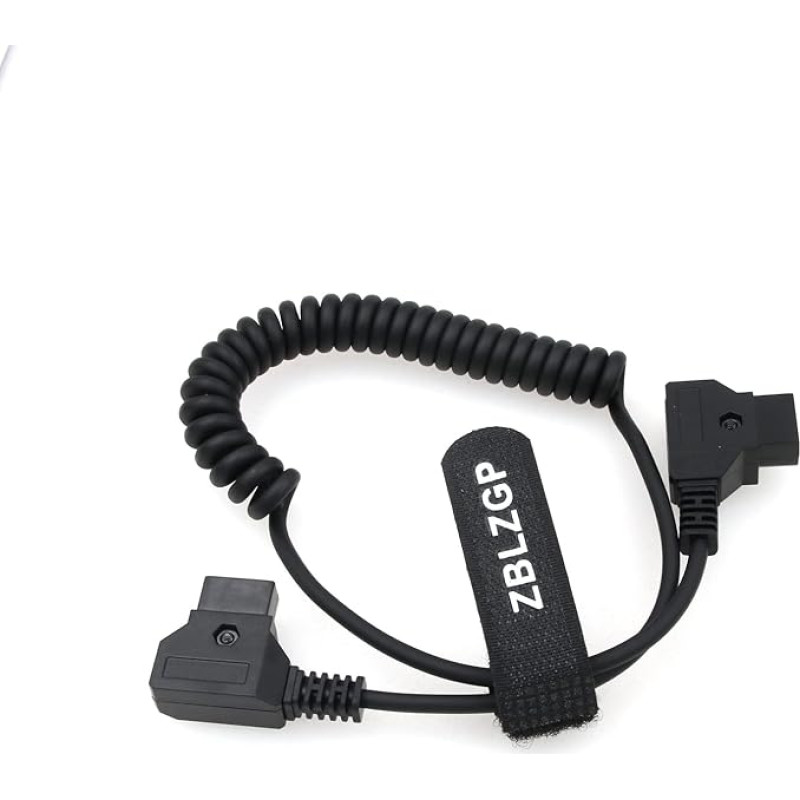 ZBLZGP D-Tap 2 kontaktų vyriškas ir moteriškas P-Tap prailginimo akumuliatoriaus maitinimo kabelis, skirtas IDX Anton-Bauer V-Mount akumuliatoriaus auksiniam laikikliui ARRI raudonajai kamerai (Dtap-Ptap, suvyniotas)