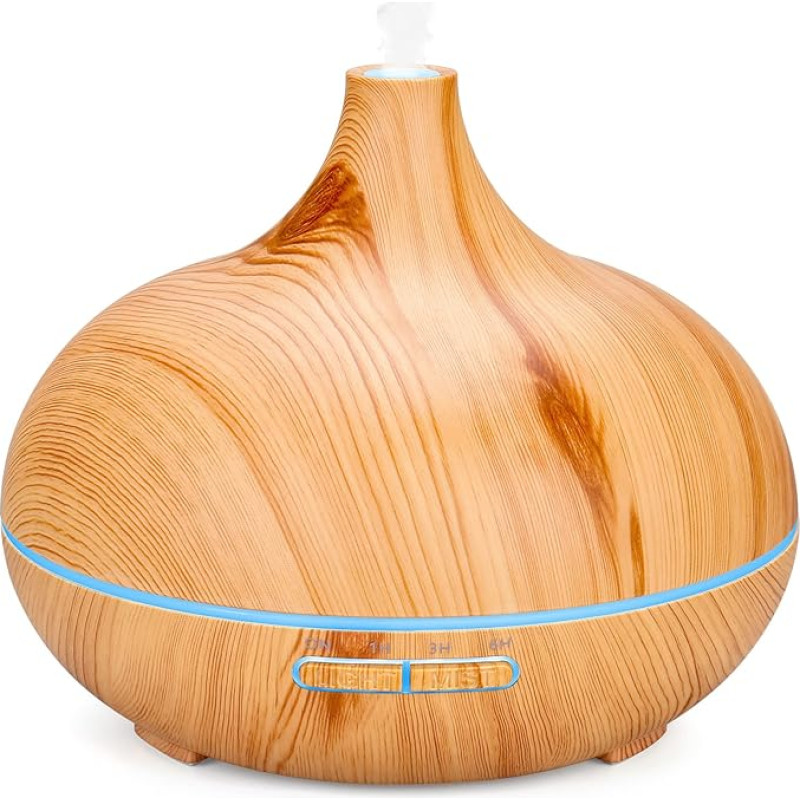 500 ml Aroma Diffuser, Essential Oil Diffusers, Aromatherapy Diffusers with 7 LED Lights, 2 Mist Modes, 4 Timers, 23 dB Humidifier, Ultrasonic Waterless Automatic Shut-Off, Yellow