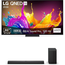 LG Bundle 86QNED86T6A TV 86 Inch (218 cm) QNED TV DS70TY 3.1.1 Dolby Atmos Soundbar (400W) with Wireless Subwoofer