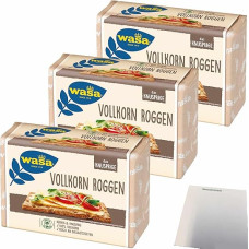 Wasa Whole Grain Crispbread Crispy 100% Whole Grain Rich in Fibre Pack of 3 (3 x 260 g Pack) + usy Block