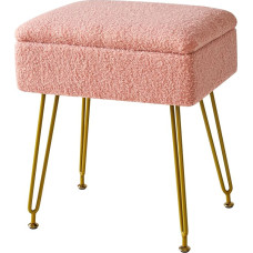 YMYNY Makiažo taburetė kėdė su laikymo vieta, kvadratinė taburetė, pagaminta iš pliušinio aksomo, 