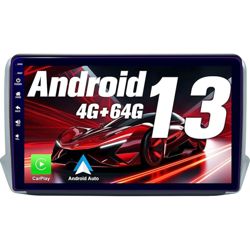 10.1 Inch Android Car Radio for Peugeot 208 2008 2012~2018 Radio Stereo Multimedia Player Blue Ray Support Wireless Carplay Android Car, GPS Navigation, Bluetooth, SWC, FM, WiFi, 4G