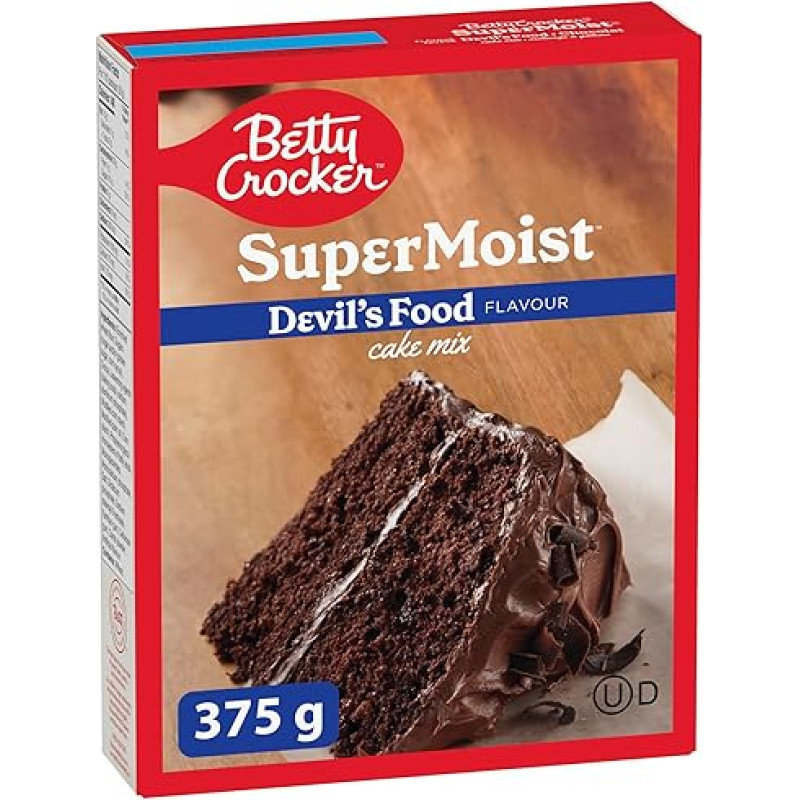 BETTY CROCKER Cake Mix - Super Moist Devil's Food Chocolate Flavour 375g Pack Cake Mix Baking Mix