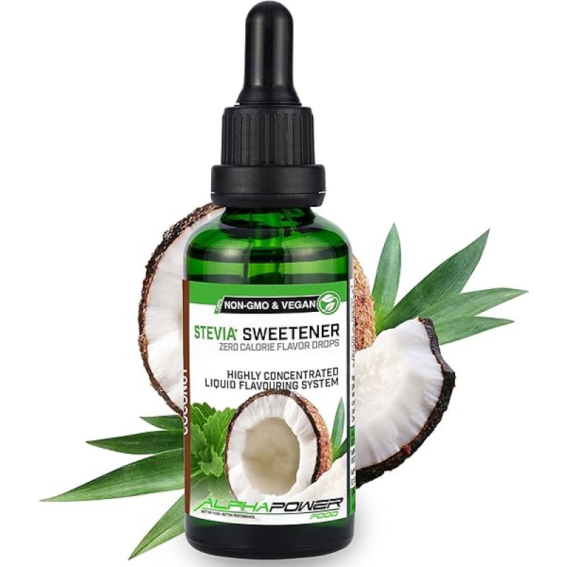 Alphapower Food Stevia Flavour Drops Flavour Liquid Vanilla Food Aroma Flavour Drops Sugar Flavour drops Food Baking Sugar Replacement Candy Floss Concentrate Set Sweetener 50 ml