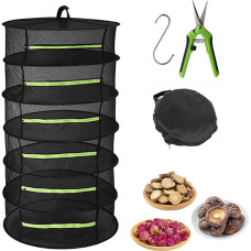 TGKYK Trockennetz Kräuter, 6-Lagiges Kräutertrockner Hängend mit Haken und, Kräuternetz zum Trocknen mit Reißverschlüssen, Kräuter Trocknen Netz für Pflanze, Kräuter, Gewürze, Gemüse, Fleisch