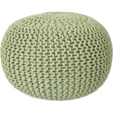 kreatives Wohnen Pouf Skersmuo 55 cm Megzta taburetė Grindų pagalvėlė Chunky Knit Look Extra High Height 37 cm Neon