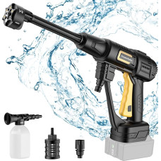 Nananuu Akku-Hochdruckreiniger-Pistole, kompatibel mit Makita 18 V (ohne Batterie), Jet High Power Portable Washer(21 V, 20 bar, High-Flow), 6-in-1-Multi-Sprühdüsenreiniger mit 5 m Schlauch, für