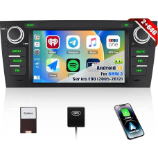 2G + 64G Android 13 CAMECHO Android 13 Car Radio for BMW 3 Series E90 E91 E92 E93 with Navi Carplay Android Car, Double DIN Car Radio with 7 Inch Screen Bluetooth RDS/FM MirrorLink