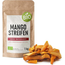 BODE NATURKOST Organic Mango Strips, Dried Mango of the Amelie Variety with Fruity Sweet Aroma. Natural Mango Strips, Ideal as a Snack or for Refining Cereals and Dishes (1 kg)