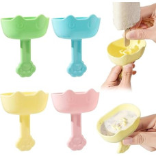 WeddHuis Pack of 4 Drip-Free Ice Lolly Holders for Children, Silicone Ice Holder, Reusable Ice Holder with Straw, Ice Drip Protection for Boys and Girls