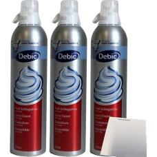 Debic Gastro Spray Cream Sugared 35% Pack of 3 (3 x 700 ml Bottle, Red) + usy Block