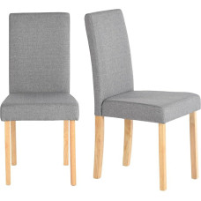 Virtuvės kėdžių rinkinys iš 2 kėdžių Valgomasis rinkinys iš 2 medinių kėdžių / valgomojo kėdžių Mediena biurui / virtuvei / valgomajam / svetainei Kėdės, pagamintos iš 5 cm gumos medžio kojos Lininė tvirta kėdė