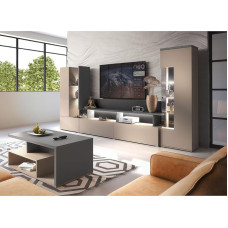 Lomadox Living Room Set 3-Piece in Beige with Anthracite Living Room Wall Coffee Table Display Cabinet