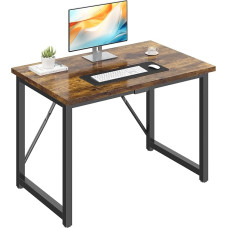 JUMMICO Desk 100 x 50 x 75 cm, Small Table Computer Desk Office Table for Study, Small Computer Desk for Home, Office, Brown