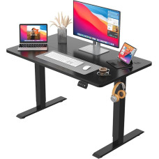 JUMMICO Height-adjustable desk, standing desk, electric desk, height adjustable with memory function, 100 x 60 cm, black