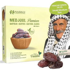 NABALI FAIRKOST FÜR ALLE Medjool Medjoul Datulės iš Palestinos - 100 % natūralios veganiškos, aromatingos, tradicinės, šviežios ir rytietiškos, be konservantų, 5 kg (pakuotė po 1), mažos/vidutinės