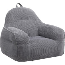 BEJOY Kinder Sitzsack, Bequemer Kinder Sitzsack Stuhl mit Füllung, Kleinkind Stuhl, Sitzsäcke für Kinder, Grau