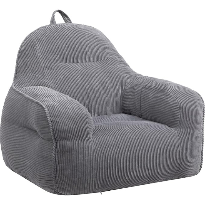 BEJOY Kinder Sitzsack, Bequemer Kinder Sitzsack Stuhl mit Füllung, Kleinkind Stuhl, Sitzsäcke für Kinder, Grau