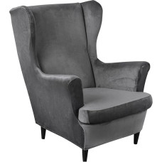 Mingfuxin Wing Chair Cover, 2-Piece Set Stretch Wing Chair Cushion Sofa Slipcovers, Velvet Armchair Throws Wings Back Chair Covers Furniture Protector for Living Room Bedroom Hotel