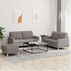 Homgoday 3-teiliges Sofaset mit Kissen in Taupe aus Stoff, Möbel-Set für Schlafsofa, Wohnzimmer, Couch, modernes Sofas-Set für den Außenbereich, für den Außenbereich, Modell 3201289