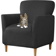 SONNACH Stretch-Stuhlhussen mit Armlehnen, 1 Stück, für Bankett, Sessel, Samt, Mitte des Jahrhunderts, moderner Sessel-Schonbezug, rutschfest, Möbelschutz für Wohnzimmer, freundlich für Kinder