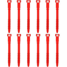 uxcell 12 pakuočių silikoniniai užtrauktuko raiščiai, 4,5 colio daugkartinio naudojimo laidų raiščiai, elastingi kabelių organizatoriaus dirželiai kabeliams, laidams, USB įkrovimo valdymui, maisto laikymui, raudoni