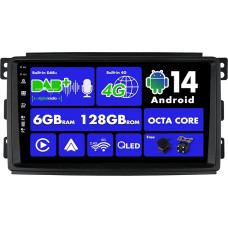 SXAUTO Android 14 - [Integruotas 4G / DAB] - 6G + 128G - Automobilinis radijas Benz Smart Fortwo 451 (2005-2010) - Integruotas Carplay/Android Car - Kamera + mikrofonas - DSP 360-CAM SWC Fast Boot HDMI - 2 DIN IPS 9 colių