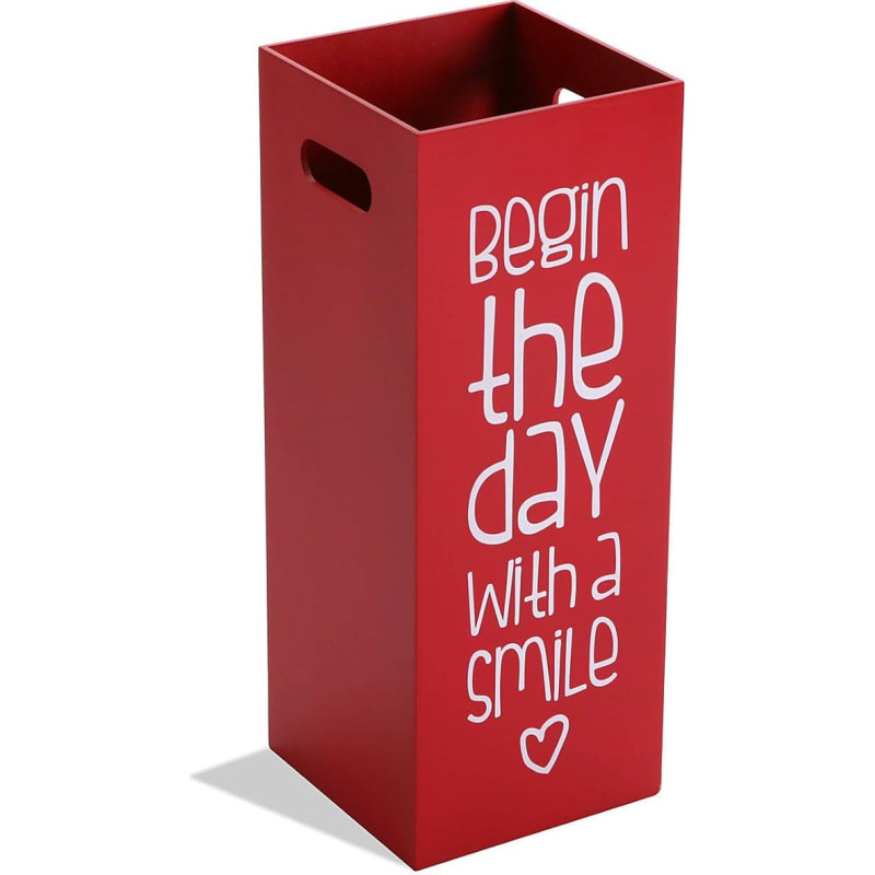 Versa Fluor Umbrella Stand for Entrance, Room or Hall, Modern Umbrella Holder Measures 53 x 21 x 21 cm MDF Wood Colour Red and Black