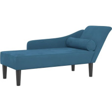 vidaXL Chaise Longue, vidaus poilsio sofa su pagalvėlėmis, paminkštintas šezlongas svetainei, miegamajam, biurui, išskleidžiama sofa, mėlynas aksomas