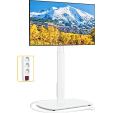 TV Stand White TV Floor Stand for 32-65 Inch TVs up to 35 kg, Height Adjustable TV Stand Swivel TV Stand Max. VESA 400 x 400 mm