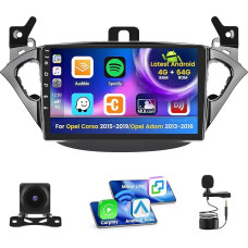 Inefala Android Car Radio for Opel Corsa 2015-2019/Opel Adam 2013-2016 4+64G with Wireless CarPlay Android Car, 9 Inch Screen Support FM RDS 32EQ GPS Bluetooth WiFi SWC AHD Reversing Camera