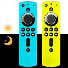 Schutzhülle für Fernbedienung, Silikon, leicht, rutschfest, stoßfest, für 3. Generation, leuchtet im Dunkeln, leuchtet im Dunkeln, leuchtet gelb und blau, 2 Stück