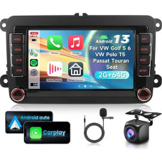 2G ir 64G 7 colių automobilinis radijas VW Golf 5 6 VW Polo T5 Passat Touran Seat su Carplay Android Car, Android 15, jutiklinis ekranas Bluetooth RDS/FM radijas, WiFi Navi/AHD atbulinės eigos kamera/CANBUS