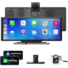 Adelagnes 11.5 Zoll 4K Carplay Display Android Auto Display,Autoradio Kabelloses Carplay Bildschirm,Android Auto Bildschirm mit AUX/FM,Dash Cam,Rückfahrkamera,Mirror Link,Bluetooth für alle Fahrzeuge