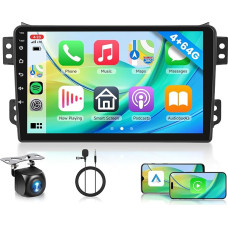 4G 64G Android Car Radio for Suzuki Splash Ritz/Opel Agila B 2004-2014 9 Inch Wireless Carplay Car Radio with Android Car Navigation GPS Mirror Link Bluetooth FM/RDS/DAB/DVR/EQ/USB/WiFi Reversing