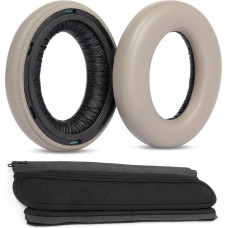 YunYiYiYi Momentum pakaitiniai ausų įdėklai, suderinami su Sennheiser Momentum 4 belaidėmis ausinėmis Baltyminės odos ausų įdėklai Galvos juosta Apsauginiai įdėklai rudi 4 pakuotės