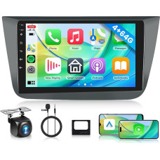 4G 64G Android Car Radio for Seat Altea 2004-2016 (Left Hand Drive) 9 Inch Wireless Carplay Car Radio with Android Car Navigation GPS Mirror Link Bluetooth FM/RDS/DAB/DVR/EQ/WiFi Steering Wheel