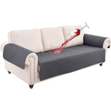 BT.WA Sofos užvalkalas Vandeniui atsparus 1 dalies sofos užvalkalas 3 pagalvėlėms sofos apverčiamas sofos užvalkalas patvarus baldų apsauginis užvalkalas sofos užvalkalas naminiams gyvūnėliams šunims katėms (sofa 3 vietų, tamsiai pilka)