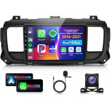 4G & 64G 9 Inch Car Radio for Citroen Jumpy 3/Peugeot Expert/Toyota Proace 2016-2020 with Carplay Android Car Wireless, 1280 x 720, Touchscreen Bluetooth RDS/FM Radio, WiFi Navi/AHD Reversing Camera